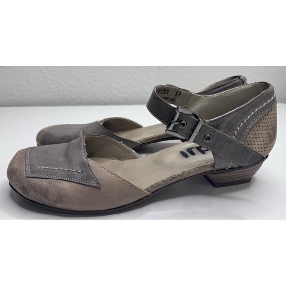 Fidji Two Tone Leather Mary Jane Shoes Size 39 EU 8 US - Picture 4 of 16